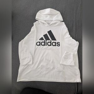 Adidas White Hoodie with Black Emblem